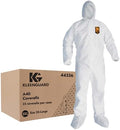 KleenGuard 44336 A40 Elastic-Cuff, Ankle, Hood & Boot Coveralls, White, 3X-Large (Case of 25) by KLEENGUARD