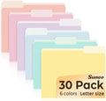 SUNEE File Folders, 30 Pack Manilla Folders 8.5 x 11, Colored File Folders Home Office School Supplies for Documents Files Paper, 6 Soft Colors by SUNEE