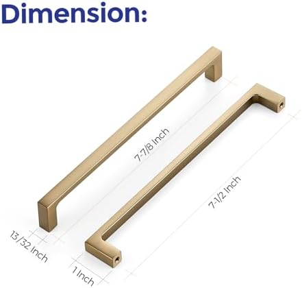 Ravinte Champagne Bronze Kitchen Square Cabinet Handles 7-1/2 Inch 20 Pack - Image 3