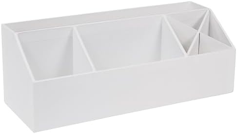 Bigso Elisa Desktop Organizer - Durable Office Desk Organizer with 7 Compartments for Office Supplies and Accessories - 13.1 in x 4.9 in x 4.9 in - White by Bigso