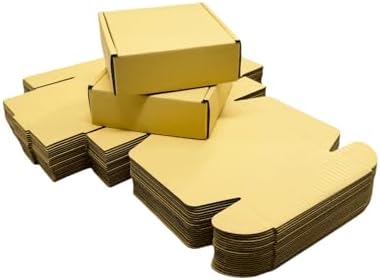 50 Pack 4.7x4.7x1.6 in Butter Yellow Shipping Boxes - Image 4