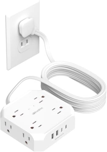 2 Prong Power Strip, WRXDMC 2 Prong to 3 Prong Outlet Adapter by WRXDMC