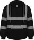 TCCFCCT Reflective Hoodie Class 3 Hi Vis Hoodies for Men Women with Zipper, Reflective Safety Construction Jackets for Men Workers, Surveyors, Durable & Dirt-resistant, Meets Ansi, Black 4XL by TCCFCCTPROFESSIONALSAFETYSOLUTIONS