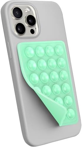 StickyGrippy Suction Phone Case Mount, Sillicon Adhesive Phone Accessory for iPhone and Android, Hands-Free Strong Grip Mirror Shower Phone Holder, Tiktok Videos and Selfies (Mint) - Image 3