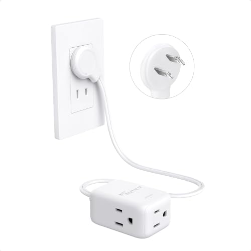1.5FT Short Two Prong Extension Cord, 2 Prong to 3 Prong Outlet Adapter by NUTICT