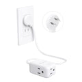 1.5FT Short Two Prong Extension Cord, 2 Prong to 3 Prong Outlet Adapter by NUTICT