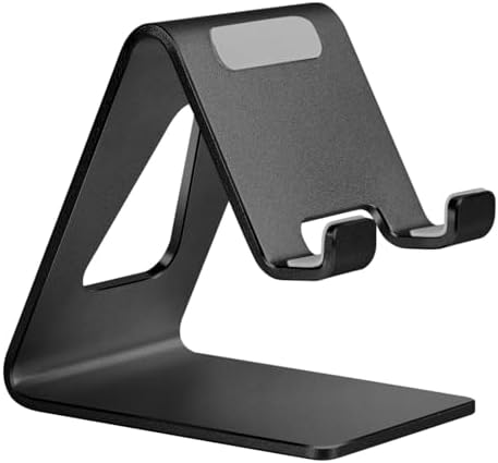 Aoviho Cell Phone Stand for Desk, Aluminum Phone Holder, Black by Aoviho