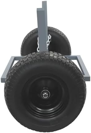 ATV Log Skidding Arch, 24" Dia Steel Log Dolly, 1500lbs Capacity Log Dolly Skidding Holder with Chain and 16" Pneumatic Tires for Farm, Commercial Wood Transport (Gray, 1600lbs Capacity) - Image 5