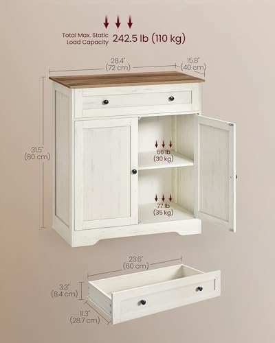 VASAGLE Buffet Cabinet, Sideboard, 2 Doors, 28.4 x 15.8 x 31.5 Inches - Image 2