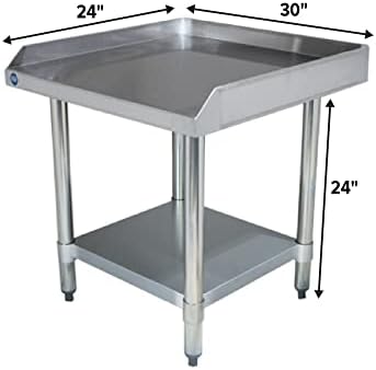 30" x 24" Stainless Steel Equipment Grill Stand with Undershelf | Heavy Duty 18-Gauge Top | NSF Certified Table for Commercial Kitchens & Utility Use by ExpressKitchQuip