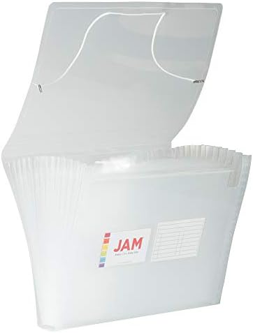 JAM PAPER Accordion Folders - 13 Pocket Plastic Expanding File - Letter Size - 9 x 13 - Clear - 2/Pack by JAMPaper