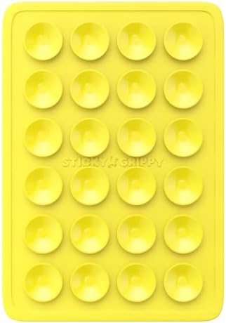StickyGrippy Suction Phone Case Mount, Sillicon Adhesive Phone Accessory for iPhone and Android, Hands-Free Strong Grip Mirror Shower Phone Holder, Tiktok Videos and Selfies (Yellow) - Image 2