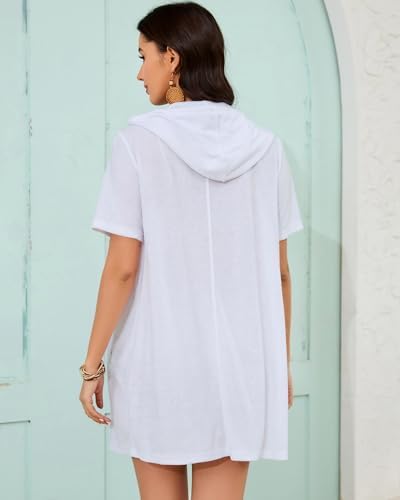 Bsubseach Terry Cloth Swim Cover Up Women Zipper Swimsuit Beach Robes - Image 5