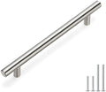 homdiy (10 Pack) Drawer Pulls Brushed Nickel Cabinet Pulls HD201SN Cabinet Hardware Euro Style Drawer Handles 6-1/4in Hole Centers Kitchen Cabinet Handles Cupboard Handles by homdiy