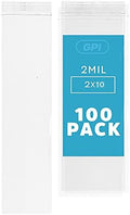2" x 10" Zip Bags, 100 Pack, 2 Mil, Reclosable for Incense Packaging, GPI by GPI