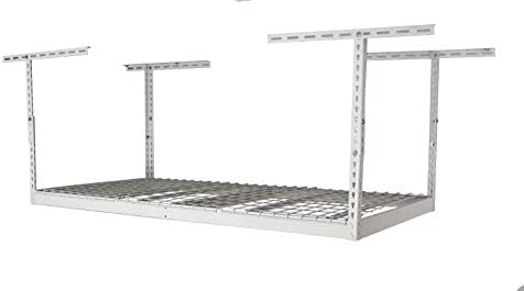 SafeRacks 3x6 Overhead Garage Storage Rack, White, 18"-33" Height by SafeRacks