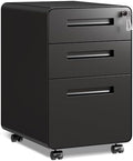 DEVAISE 3 Drawer File Cabinet with Lock, Fully Assembled Except Casters by DEVAISE