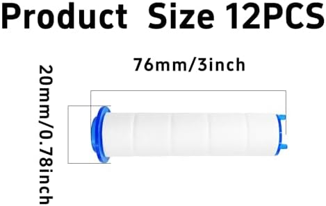12Pcs 3” Shower Head Filter Cartridge, PP Cotton Replacement Filters for High Pressure Handheld Turbo Fan, Vortex Hydro Jet Shower Head, Improves Water Quality, Easy Install - Image 2
