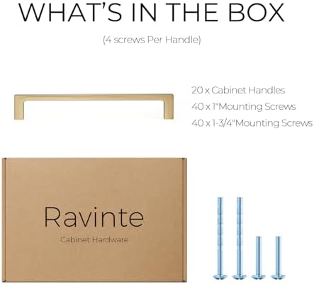 Ravinte Champagne Bronze Kitchen Square Cabinet Handles 6-1/4 Inch 20 Pack - Image 7