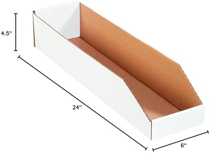 Box USA BBINMT624 Open Top Bin Boxes, 6 x 24 x 4 1/2, Oyster White (Pack of 50) - Image 5