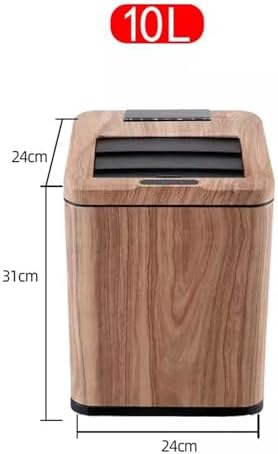 Smart Wood Grain Sensor Trash Can 10L Rechargeable Electric Waste Bin for Home Ideal for Living Room Bedroom Kitchen and Bathroom Automatic Lid High Grade Intelligent Design - Image 2