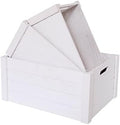 Farmhouse Modern White Wooden Crates For Storage by SENRYEE