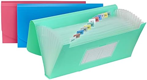 C-Line 13-Pocket Poly Expanding File, 10 x 5 Inches, Junior Size for Receipts and Checks, Includes Tabs, 1 File, Color May Vary (58710) Junior Size (Pack of 12) - Image 2