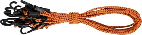 Kotap MABC-48 All- Purpose Adjustable Bungee Cords with Hooks, 48-Inch, Orange/Black, 10 Count | (Pack of 5) by Kotap