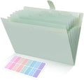 SKYDUE Expanding File Folder, Accordion File Organizer with 8 Pocket, Expandable Document Paper Receipt Holder for School Office Hospital, Letter/A4 Size Light Green by SKYDUE