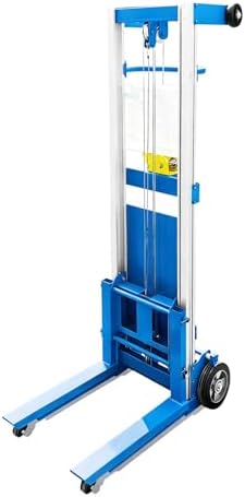 Manual Winch Lift Stacker, Portable Material Handling Platform, Adjustable Cargo Trolley for Warehouse Factory Logistics Loading by Unknown