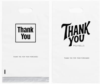 POLYSELLS Thank You Poly Mailers 14.5x19 inches 50 Pcs Waterproof Self-Sealing Shipping Bags with Handle for Clothing by POLYSELLS