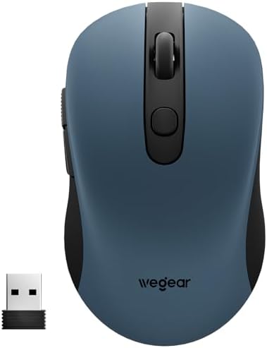 wegear USB Wireless Mouse for Laptop PC Mac, 2.4GHz Cordless Mouse-Blue by wegear