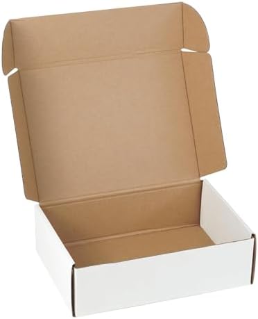 10"x7"x3" Shipping Boxes Set of 1, White Corrugated Cardboard Box Literature Mailer by Unknown