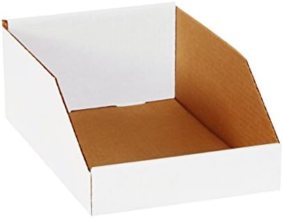 Box USA BBINMT812 Open Top Bin Boxes, 8" x 12" x 4 1/2", Oyster White (Pack of 50) by BOXUSA