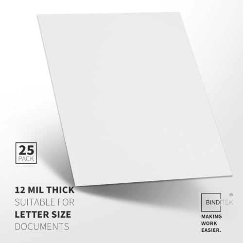 Binditek 12 Mil Sand-Textured Binding Covers, Letter Size, White, 25 Pack - Image 2