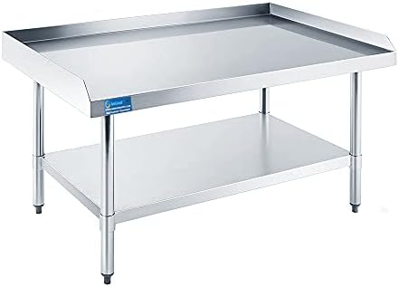 24" Deep x 60" Long Stainless Steel Equipment Stand with Undershelf - Express KitchQuip NSF Certified 18 Gauge Grill & Appliance Stand for Commercial Kitchens by ExpressKitchQuip