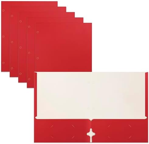 Better Office Products Two Pocket Portfolio Folders, 50-Pack, RED, Letter Size Paper Folders, 50 Pieces, Red by BetterOfficeProducts