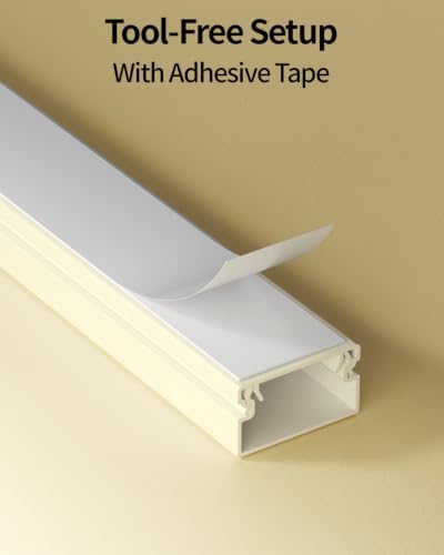 Yecaye 70.8in Cord Hider for 2-3 Wires on Wall, W0.94in H0.55in, Beige - Image 6