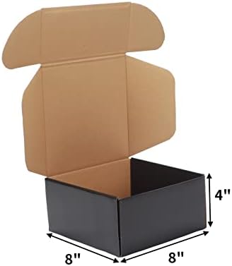 EXYGLO Shipping Cardboard Boxes for Small Business, Packing and Mailing, 8x8x4 - Pack of 25, Black - Image 2