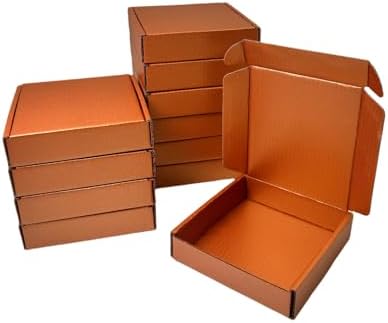 50 Pack 5.1x5.1x1.2 in Copper Shipping Boxes by Unknown