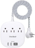 One Beat Power Strip with USB C, 3 Outlets 4 USB Ports (3.1A),6ft by OneBeat