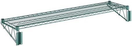 14" x 60" Wire Green Epoxy Wall Mount Shelf, Commercial Fixed Wall Mount Rack, NSF, Metal Floating Shelving for Kitchen, Stock Rooms, Home and Hotel by Zedfire