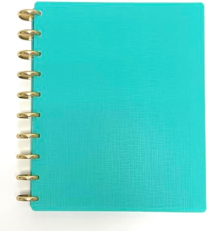 Talia Discbound Notebooks, Planner, Customizable, With 1" Gold Discs (Celestial Turquoise, Midsize (7.5in x 9.75in)) by Talia