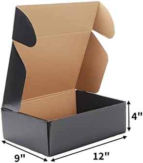 EXYGLO Shipping Cardboard Boxes for Small Business, Packing and Mailing, 12x9x4 - Pack of 20, Black - Image 2