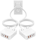 Split Extension Cord 12FT(6FT Per Side) - Single 4 AC & 4 USB Ports by VPSUN