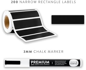 200 Chalkboard Labels for Containers, Removable Black Jar Labels Stickers with Chalk Marker, Reuseable Pantry Containers and Storage Bin Organization - Image 4