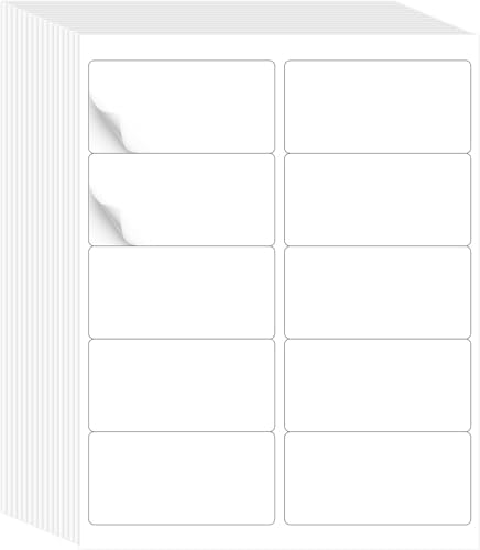 L Liked 2"x4" Bulk Printable White Label Stickers 5000 Labels 500 Sheets by LLIKED