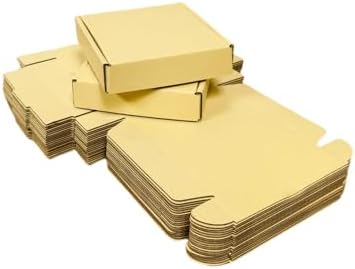 50 Pack 5.1x5.1x1.2 in Butter Yellow Shipping Boxes - Image 4