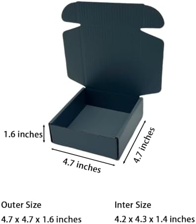 50 Pack 4.7x4.7x1.6 in Dark Gray Shipping Boxes - Image 2