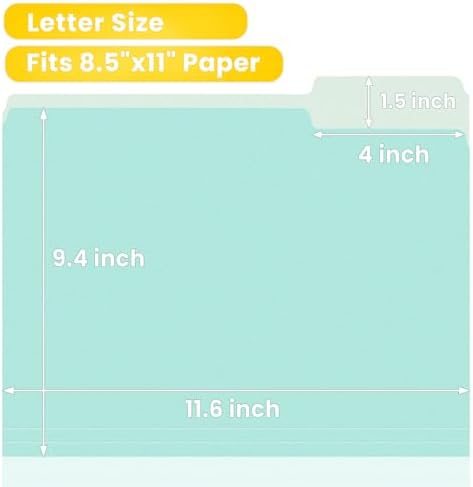 SUNEE File Folders, 30 Pack Manilla Folders 8.5 x 11, Colored File Folders Home Office School Supplies for Documents Files Paper, 6 Soft Colors - Image 2